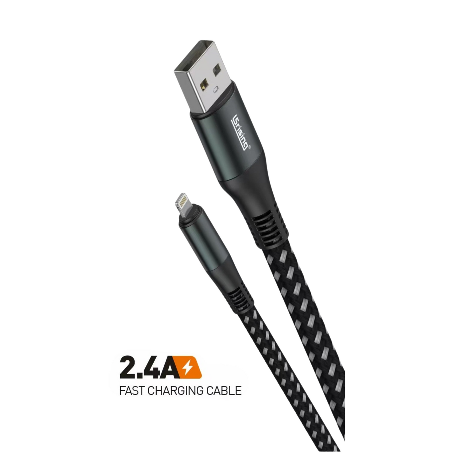 Cable USB a Lightning 2.4A – 1,2M Carga rápida, trenzado y ultra resistente. Carga Rápida para Dispositivos Apple