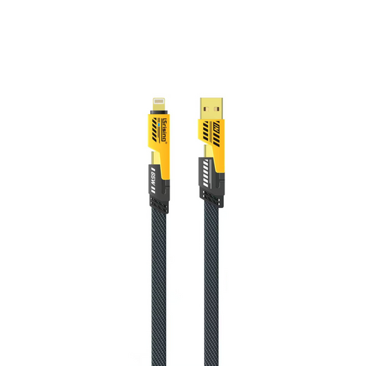 CABLE DATOS Y CARGA 4 EN 1 MULTICABEZAL 65W TRENZADO Y ALUMINIO REFORZADO