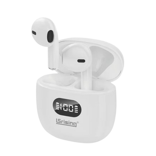 Auriculares Inalámbricos Bluetooth 5.3 – Cascos HiFi Estéreo con 2 Micrófonos HD, Reducción de Ruido, Controlador Dinámico de 14.2 mm, IP7 Impermeables, Color Blanco Y Pantalla LD