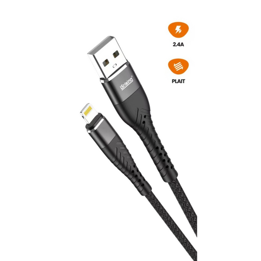 Cable USB a Lightning 2.4A – Carga rápida y datos, compatible con CarPlay y iPhone 14, 13, 12, 11, SE, XS, XR, 8, 7, 6 Plus.