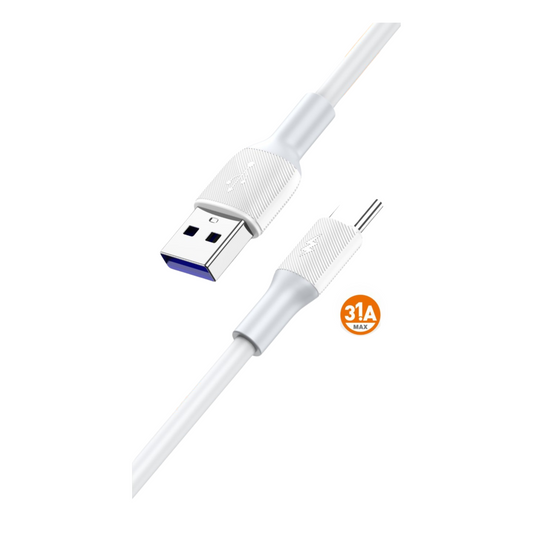 Cable USB a Tipo-C 3.1A | 1m | Carga Rápida | Modelo LS-DC032 | Blanco