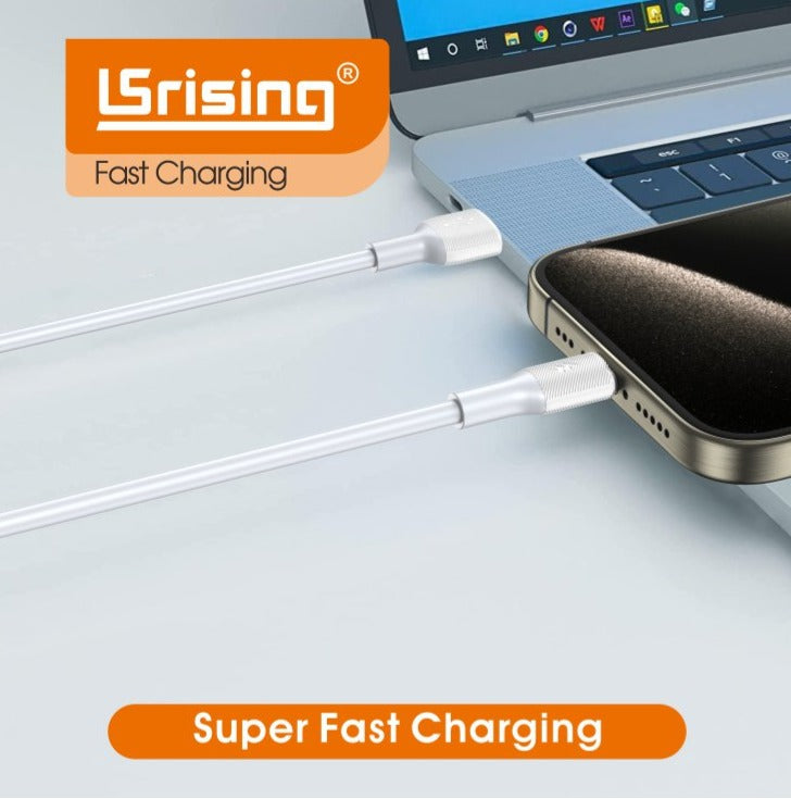 Cable USB a Tipo-C 3.1A | 1m | Carga Rápida | Modelo LS-DC032 | Blanco
