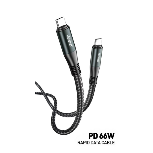 Cable USB-C a USB-C PD 66W – 1,2M Potencia total para laptops, tablets y smartphones. Potencia Máxima para Carga y Transferencia de Datos