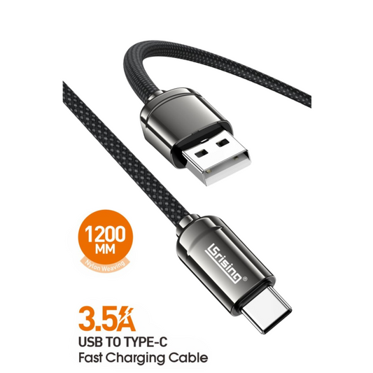 Cable USB a Tipo-C 3.5A | 1.2m Trenzado | Carga Rápida y Sincronización