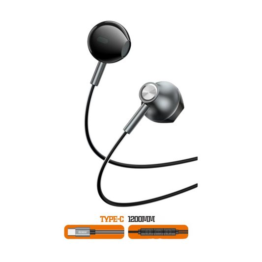 Auriculares con cable con conector USB Tipo C, micrófono incorporado. Compatibles con teléfonos Samsung, Huawei, Google Pixel y otros dispositivos con entrada Tipo C.
