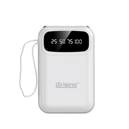 Power Bank 10,000 mAh | Cables Integrados | Pantalla LED | Multiconector USB-C/Lightning/Micro USB