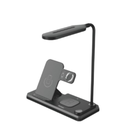 Base de Carga Inalámbrica 4 en 1 | 15W + Lámpara LED | Compatible iPhone, Watch y AirPods